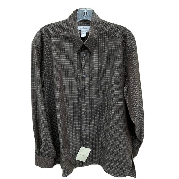 Ermenegildo Zegna Brown Striped Button Up Cotton/Wool Dress Shirt Made in Italy - Picture 4 of 9